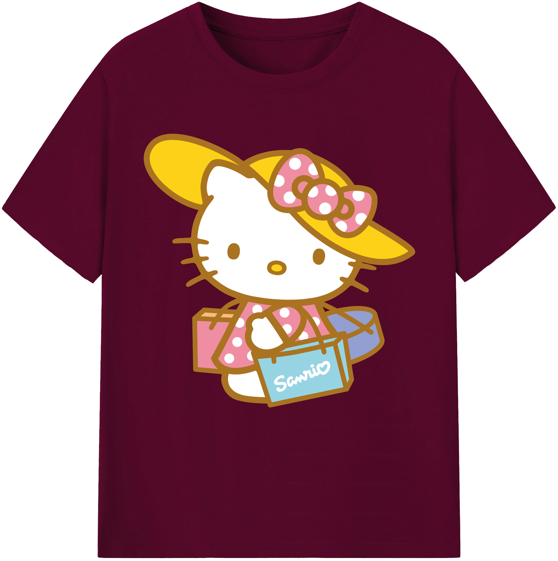 （画像用） Hello Kitty ハローキティ レディースカジュアルプリントTシャツ（綿100％）